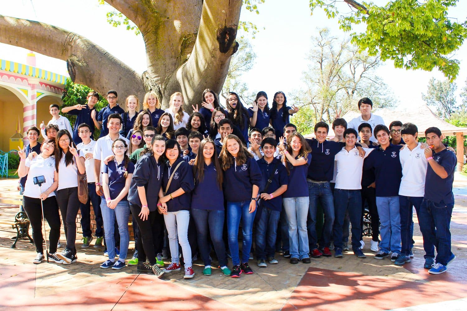 Upper School students together on a school trip